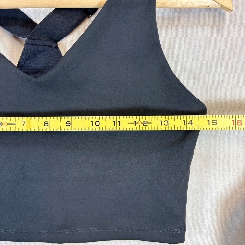 Coolibar Ananda Long Line Sports Bra Women Small Black UPF 50 T-Back Hiking Yoga - Picture 4 of 8